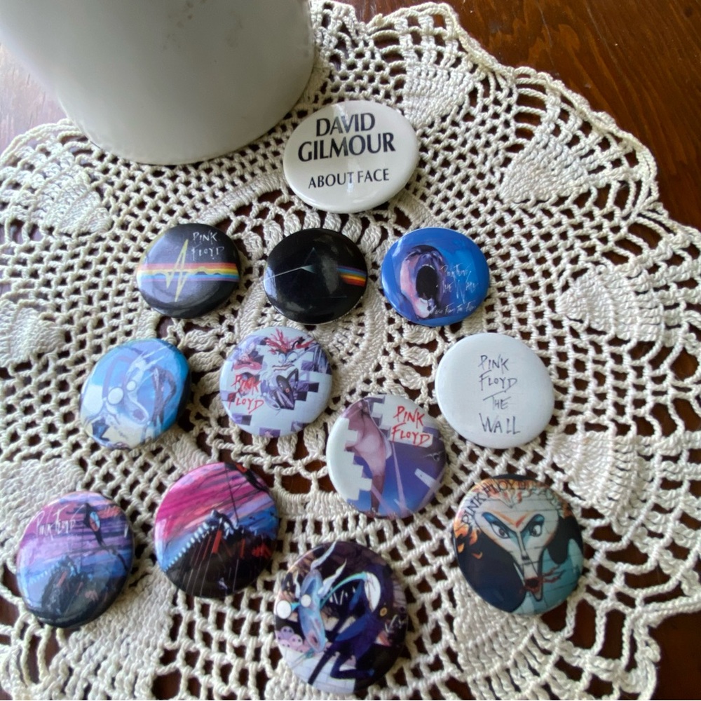 Vintage 1982 Pink Floyd Button Collection EUC Lot of 12 - 1.25” inch